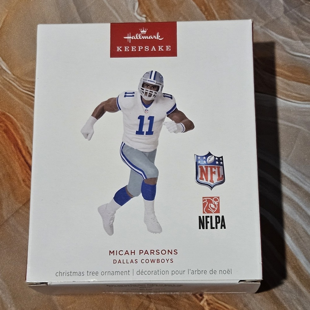 2025 Hallmark Micah Parsons Dallas Cowboys NFL Football Ornament NIB